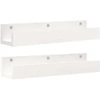 vidaXL Wandschappen 2 st 50x12x9 cm massief grenenhout wit