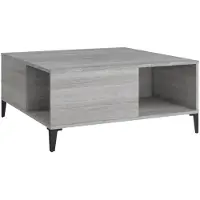 vidaXL Salontafel grijs Sonoma, 80x80x36,5 cm, houtvezel