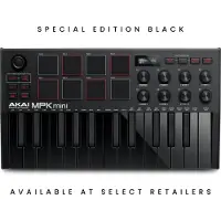 Akai MPK Mini MK3 - 25 toetsen USB MIDI-keyboardcontroller met 8 verlichte drumpads, 8 knoppen, muziekproductiesoftware en Native Instruments Sound Package (NKS-integratie), Zwart