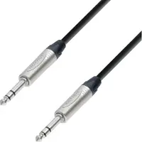 Adam hall K5BVV0300 Jackplug Audio Aansluitkabel [1x Jackplug male 6,3 mm (stereo) - 1x Jackplug male 6,3 mm (stereo)] 3 m Zwart