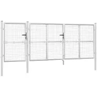 vidaXL Tuinhek van gaas zilverkleurig 400x125 cm gegalvaniseerd staal