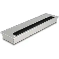 DeLOCK Cable grommet for table mounting with brush 300 x 80 x 28 mm silver