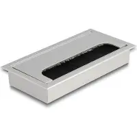 DeLOCK Cable grommet for table mounting with brush 160 x 80 x 28 mm silver