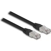 DeLOCK 80126 RJ45 Netwerkkabel, patchkabel CAT 6A S/FTP 1.00 m Zwart Geschikt voor buiten 1 stuk(s)