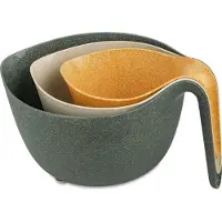 Koziol Keukenkom (set) MIXXX 3-delig, naturel hout / woestijnzand / asgrijs, Koziol