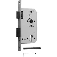 Nemef 669/46 Paniekdeurslot | DM60mm | PC72mm | krukgat 8mm gedeeld | voorplaat RVS 24x235mm rechthoekig | messing dag- en nachtschoot | DR 4 - 9066946652