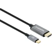 Manhattan 153607 4K@60Hz USB-C naar HDMI-kabel, mannelijk/mannelijk, 2 meter