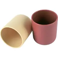 Dantoy bekerset baby BIOplastic mokka olijfgroen 2-delig duurzaam.