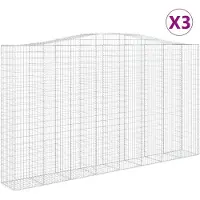 vidaXL Schanskorven 3 st gewelfd 400x50x220/240 cm ijzer