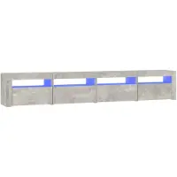 vidaXL Tv-meubel met LED-verlichting 240x35x40 cm betongrijs