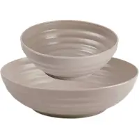 Forte Plastics Kommetjes/schaaltjes - 12x stuks - Dessert/ontbijt - Kunststof - Taupe - Kommetjes