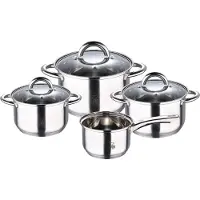 Renberg Set van 7 Kookgerei, Pan + steelpan, Zilver