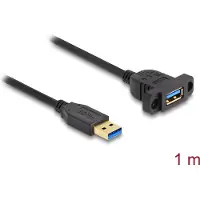 DeLOCK SuperSpeed USB 5 Gbps (USB 3.2 Gen 1) Cable USB Type-A male to female 1 m panel-mount black