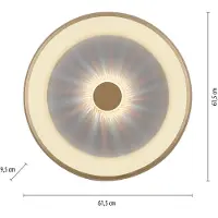 JUST LIGHT LED-plafondlamp Vertigo, dimbaar, messing / goud, Woon-/ Eetkamer, metaal, Modern, LED plafondlamp
