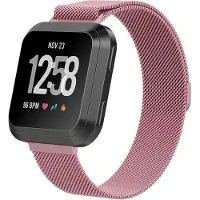 Shop4 - Geschikt voor Fitbit Versa 2 Bandje - Large Metaal Rosé goud