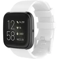 Shop4 - Geschikt voor Fitbit Versa 2 Bandje - Large Siliconen Wit