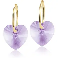 Montebello Oorbellen Alicia HG113 - Swarovski Hart - 925 Zilver Verguld - Ø14mm - 24mm