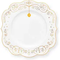 Pip studio Royal winter white - dinerbord ⌀28 cm - porselein - wit dinerbord - goud accenten - kerstservies