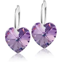Montebello Oorbellen Alicia HZ115 - Swarovski Hart - 925 Zilver Gerhod. - Ø14mm - 24mm