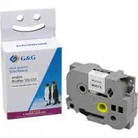 G&G Schrijfband compatibel met Brother-markeerband TZe-251, zelfklevend, wit/zwart, kunststof, L 7 m x B 24 mm