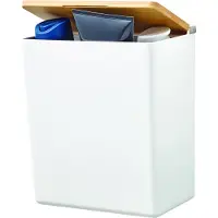 TESA Badkameropberger Baboo - Opbergbox - Met Deksel - Wit - 18,4x10,6x26,5cm