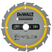 DeWalt Toebehoren - Zaagblad 165x20 mm, 16 tanden DT1948