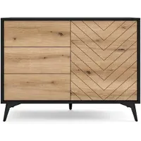Selsey Dressoir Renée 3 lades 1 deur | spaanplaat naturel 104x77x39 cm dressoirs | NADUVI