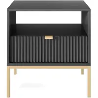 NADUVI Collection Nachtkastje Louis | spaanplaat zwart 54x56x39 cm nachtkastjes | NADUVI