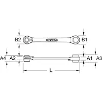 Ks Tools 5034543 503.4543 Dubbele ringsleutel Sleutelbreedte (metrisch) 12 - 15 mm
