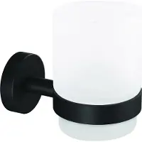 TESA Moon Serie - Zwart Uithouder met Glas - Bevestiging Zonder Boren - Modern Ontwerp