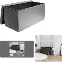 Home Deco Factory koffer bank faltbar pu grau