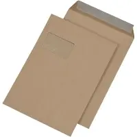 Elepa Versandtasche C4,haftklebend m.Abdeckstr.,m.F.,braun,110 g/m²