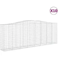 vidaXL Schanskorven 10 st gewelfd 400x50x140/160 cm ijzer