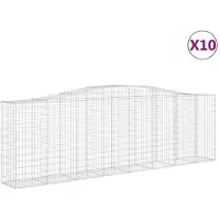 vidaXL Schanskorven 10 st gewelfd 400x50x120/140 cm ijzer