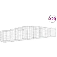 vidaXL Gabionen met boogvorm, 20 stuks, 400x50x60/80 cm, verzinkt staal