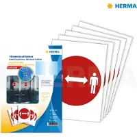 Herma Informatie-etiket: Gebodsteken afstand bewaren, Ø 20 cm, zelfklevend, verwijderbaar. Bevat 5 etiketten - 2 stuks
