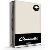 Cinderella Split Topper Hoeslaken Taupe (Katoen)-200 x 210 cm