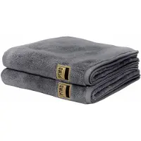 Ptmd Luxe Handdoeken - Badhanddoek - 100% katoen - 600 g/m² -70 x 140 cm- Grijs - Set Van 2