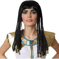Dressforfun - pruik Cleopatra lang - verkleedkleding kostuum halloween verkleden feestkleding carnavalskleding carnaval feestkledij partykleding - 300712