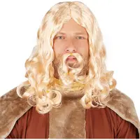 Dressforfun - Herenpruik Viking, blond - verkleedkleding kostuum halloween verkleden feestkleding carnavalskleding carnaval feestkledij partykleding - 301122