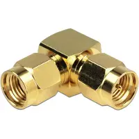 DeLOCK RP-SMA stekker naar SMA stekker haakse adapter 50 Ohm
