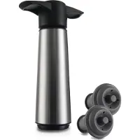 VacuVin Vacu Vin Wine Saver RVS – Vacuümpomp voor Wijn – Inclusief 2 Wijnstoppers – Houdt Wijn Langer Vers