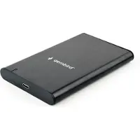 Gembird USB 3.1 2.5' SATA HDD/SSD behuizing met USB-C poort, geborsteld aluminium, Zwart