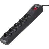 ActiveJet Black Power Strip met Cord ACJ COMBO 5G / 3M / BEZP. Auto / CZ.
