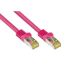 Varia patchkabel, Cat.7, ongepantserd, magenta, 0,15 meter