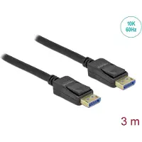 DeLOCK 80263 DisplayPort-kabel DisplayPort Aansluitkabel DisplayPort-stekker 3 m Zwart 10K UHD, Vergulde steekcontacten, Afgeschermd (drievoudig)