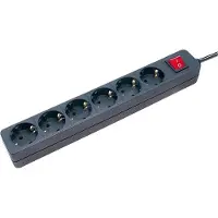 Brennenstuhl 6-Voudige Stopcontacten Zwart Met Schakelaar 1,4 M H05Vv-F 3G1,5 - 1550600416