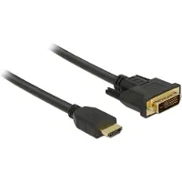 DeLOCK Premium DVI - HDMI kabel | DVI-D Dual Link | verguld | zwart | 5 meter