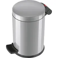 Hailo Pedaalemmer Solid S 4 L zilverkleurig