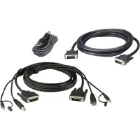 Aten KVM Aansluitkabel [1x DVI-D-stekker, USB-A 2.0 stekker, Jackplug male 3,5 mm - 1x DVI-D-stekker, USB 2.0 bus A, Jackplug male 3,5 mm] 3.00 m Zwart